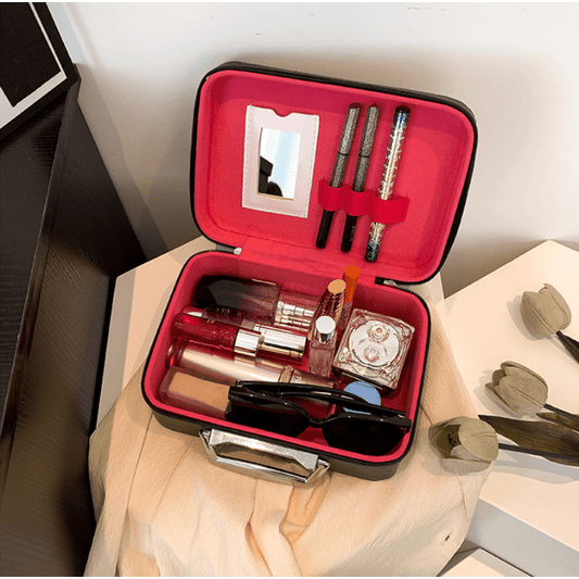 Portable Travel Makeup Cosmetic Case with Handle