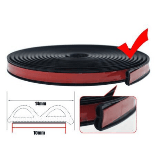 5M 16 4ft Car Silence Rubber Seal Strip B Shape Soundproof Bumper Strip