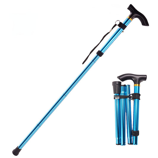 Portable Folding Trekking Pole Telescopic Walking Cane Camping Hiking Stick