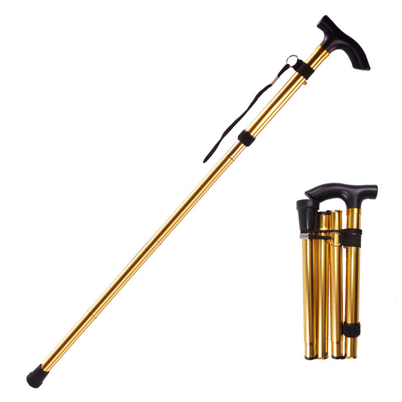 Portable Folding Trekking Pole Telescopic Walking Cane Camping Hiking Stick