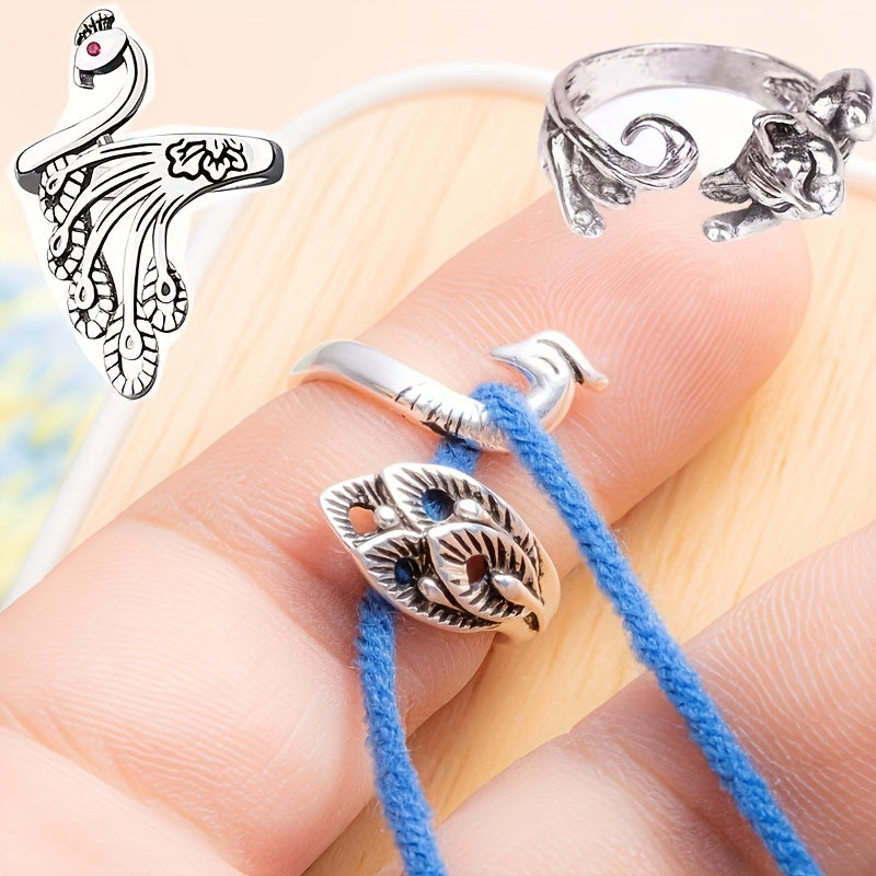 4pcs Adjustable Knitting Ring Thread Loop Guide Sewing Accessory