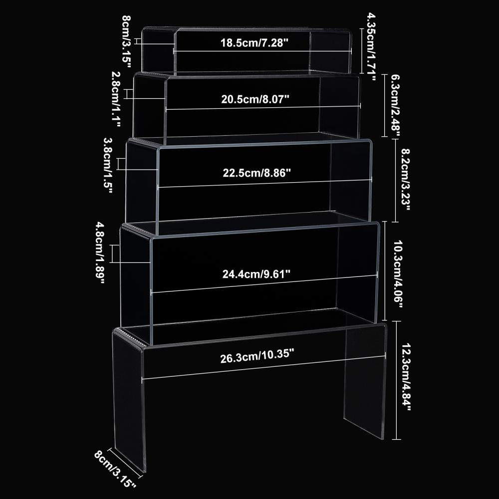 5pcs Acrylic Display Stand for Shoes Cosmetics Jewelry