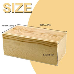 2 Pack Unfinished Wood Storage Box Slide Lid Natural Case Container DIY Craft