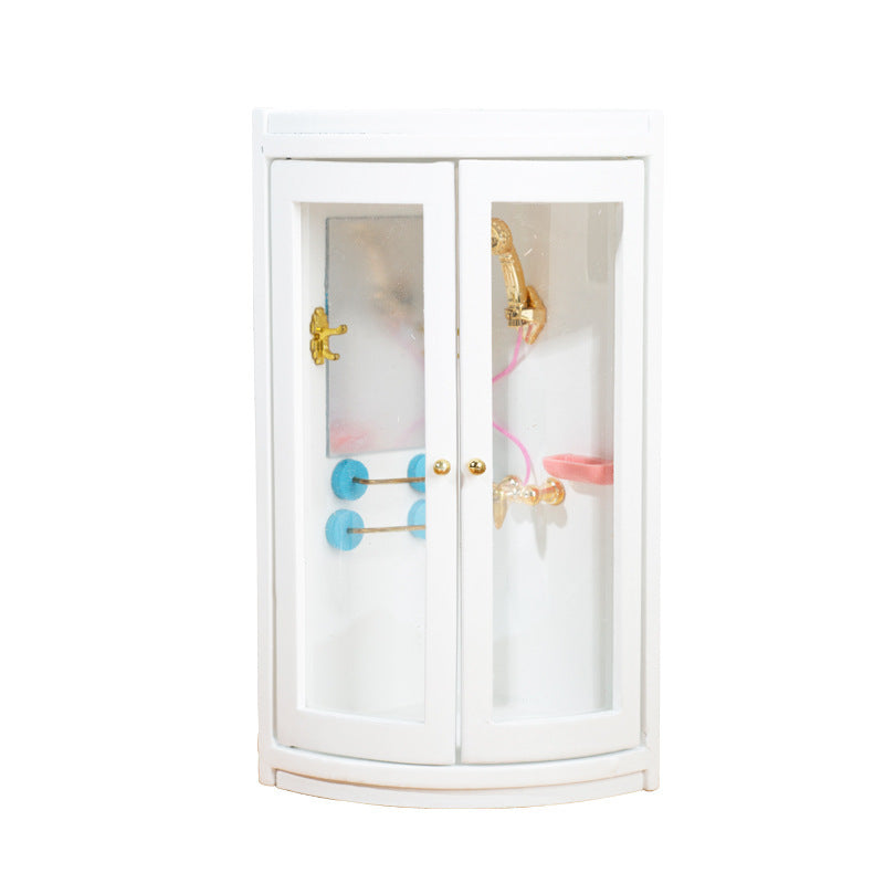 Wooden Bathroom 1:12 Scale Dollhouse Shower Room Decor