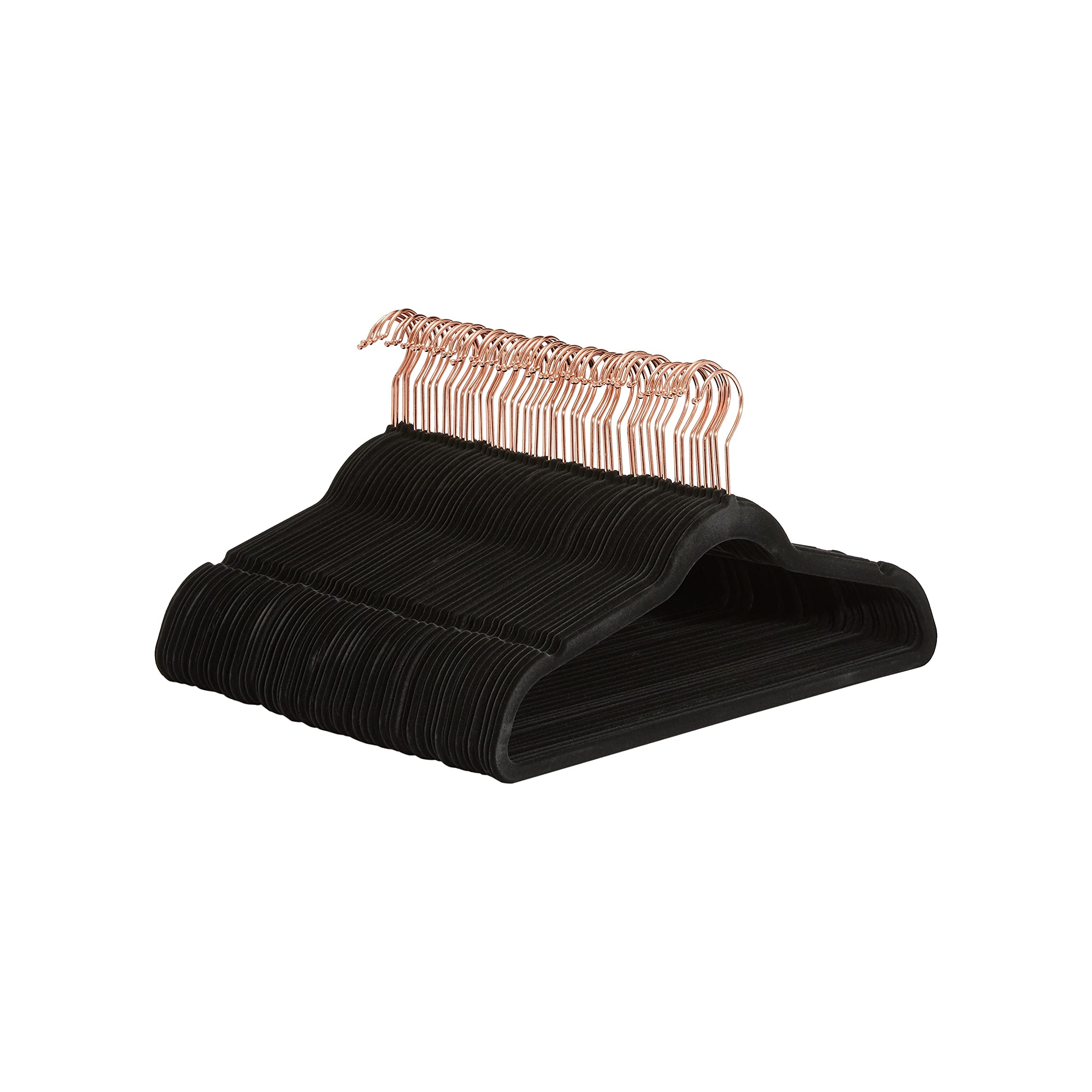 20pcs Velvet Hangers Non Slip Heavy Duty Space Saving 360 Rotating Rose Golden