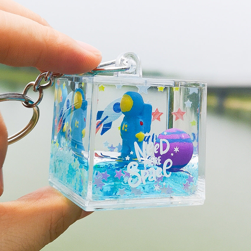 Astronaut Liquid Quicksand Key Chain For Men Graduation Gift
