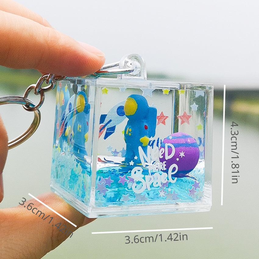 Astronaut Liquid Quicksand Key Chain For Men Graduation Gift
