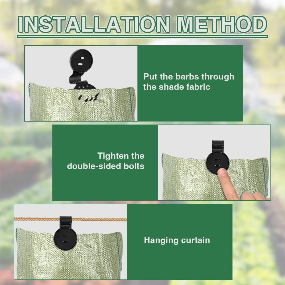 Secure Outdoor Shade Cloth Clips for Fencing, Greenhouses, Bird Protection Nets