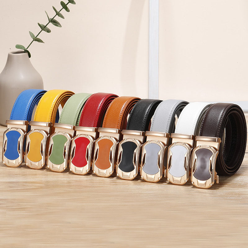 Men's Leather Buckle Belt for Outdoor Party Holiday Sports