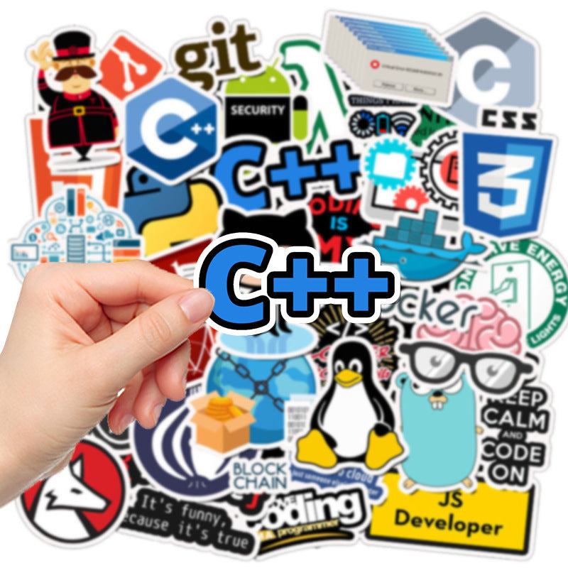50pcs Hacker Programmer C Git Stickers for DIY Room Decoration