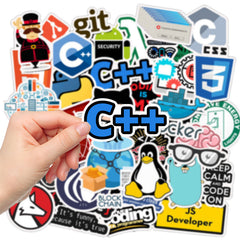 50pcs Hacker Programmer C Git Stickers for DIY Room Decoration