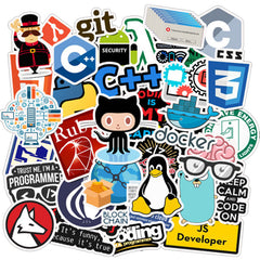 50pcs Hacker Programmer C Git Stickers for DIY Room Decoration