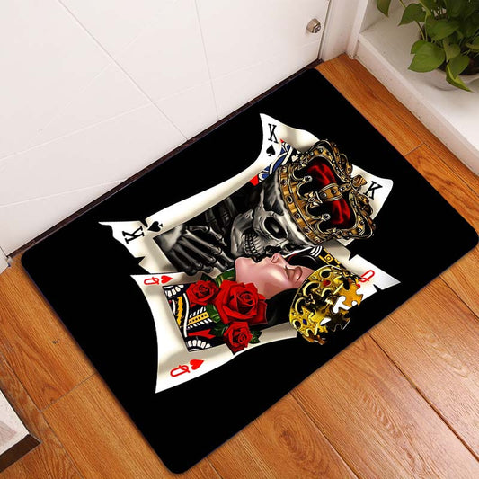 Halloween Skull Area Rug Machine Washable Indoor Floor Mat