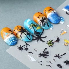 5D Summer Sea Beach Nail Art Stickers Self Adhesive Decals