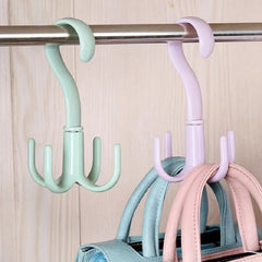 Rotated Hanger Hooks Wardrobe Clothes Rack Bag Shoes Belt Scarf Hanging Rack