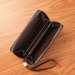Men's Leather Zipper Handbag Wallet Clutch Bag Phone Bag