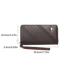 Men's Leather Zipper Handbag Wallet Clutch Bag Phone Bag