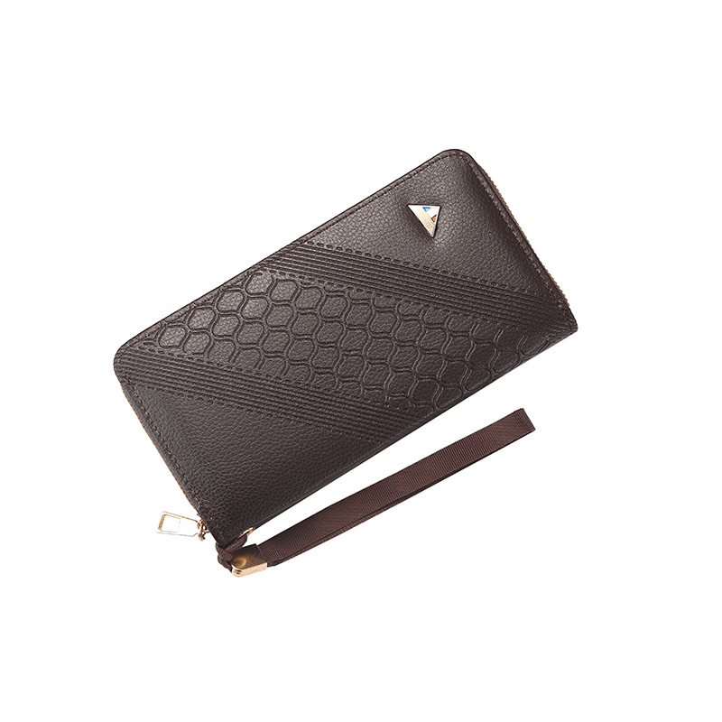 Men's Leather Zipper Handbag Wallet Clutch Bag Phone Bag