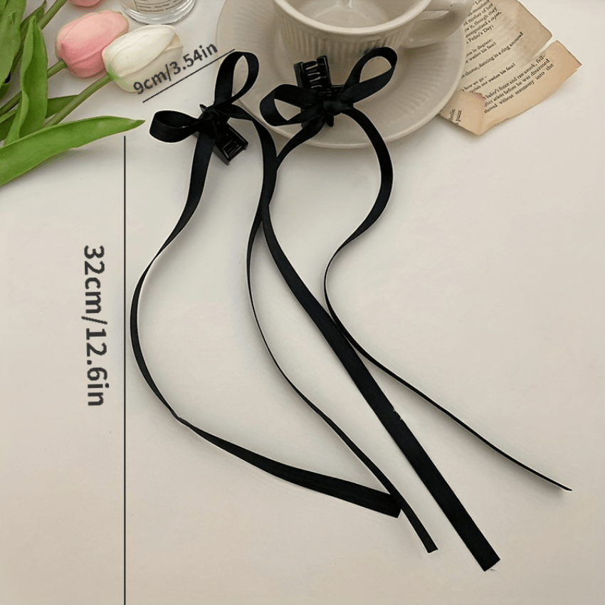 2pcs Braided Hair Ribbon Bow Hair Clip for Girls