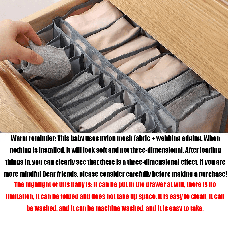 Modern Underwear Drawer Storage Box - Keep Socks, Shorts, Bras Separated