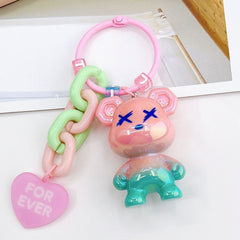 Pearlescent Candy Bear Keychain Pendant for Men