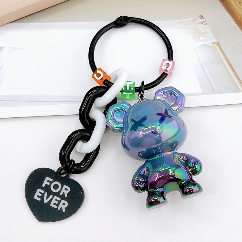 Pearlescent Candy Bear Keychain Pendant for Men