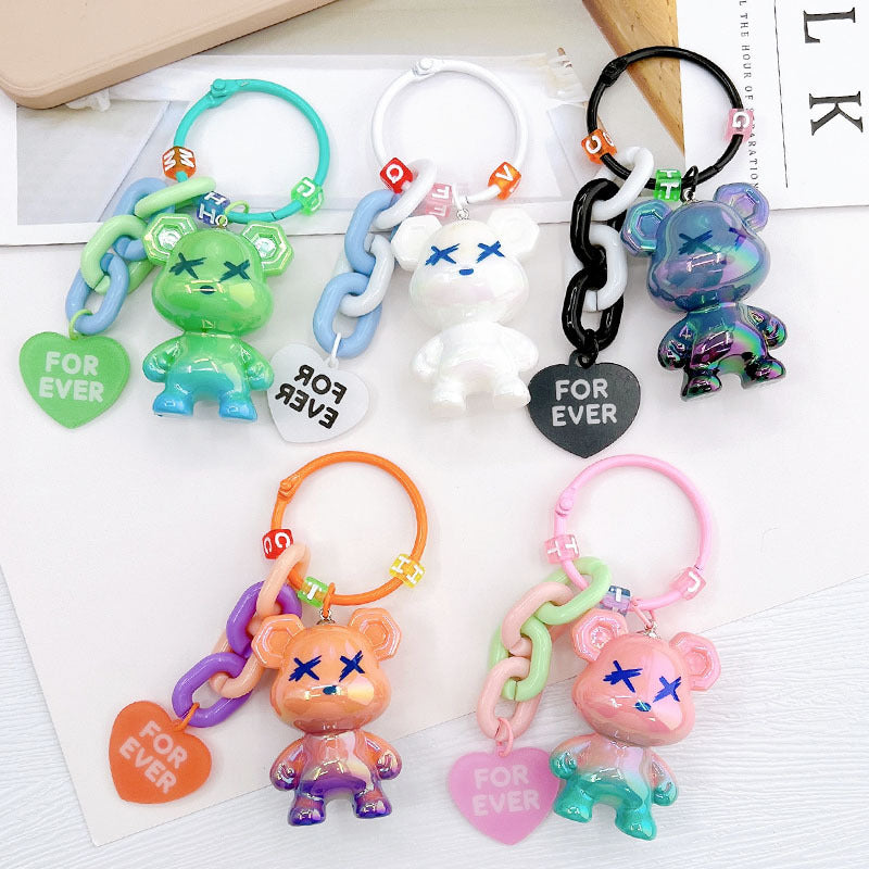 Pearlescent Candy Bear Keychain Pendant for Men