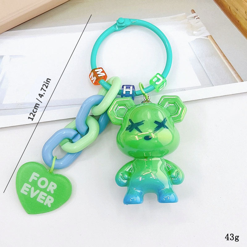 Pearlescent Candy Bear Keychain Pendant for Men