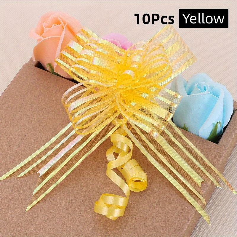 10pcs Pull Flower Ribbons - Colorful Packaging Bow