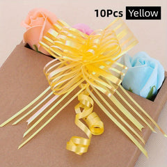 10pcs Pull Flower Ribbons - Colorful Packaging Bow