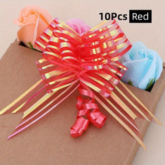 10pcs Pull Flower Ribbons - Colorful Packaging Bow
