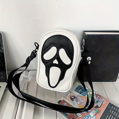 Ghost Skull Crossbody Bag Halloween Zipper Shoulder Bag