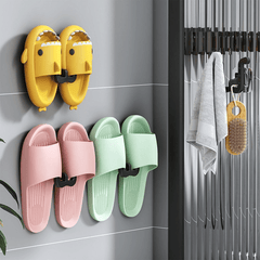 Wall-Mounted Slippers Rack Bathroom Hook Neat Storage Shoe Drying