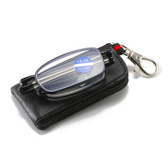 Foldable Metal Full Frame Presbyopia Glasses 150-350 Zipper Bag