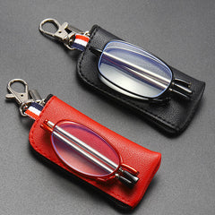 Foldable Metal Full Frame Presbyopia Glasses 150-350 Zipper Bag