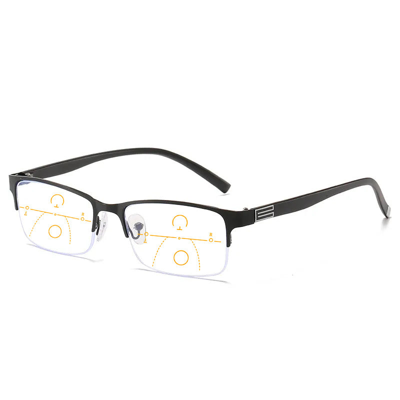 Presbyopia Hyperopia Half Frame Glasses 100-400 Lens With Case