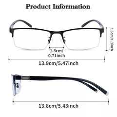 Presbyopia Hyperopia Half Frame Glasses 100-400 Lens With Case