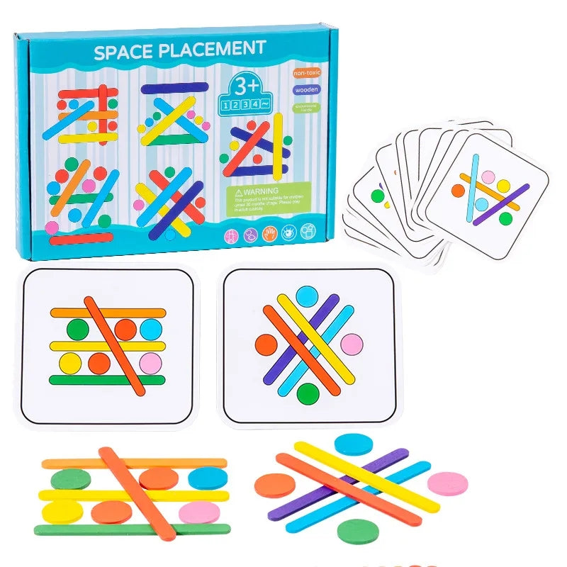 Kids Rainbow Stick Puzzle Montessori Toys Educational Wooden Toy