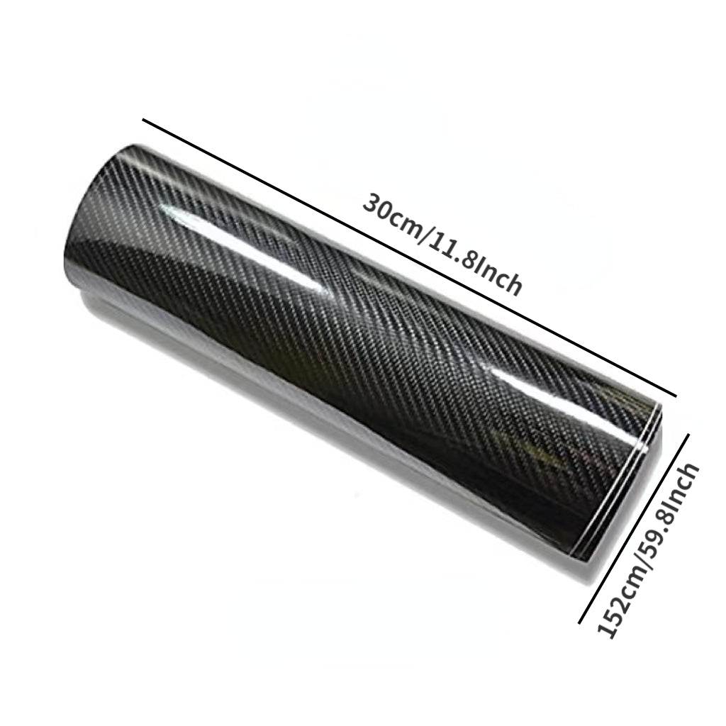 8in High Glossy Car 7D Carbon Fiber Wrapping Vinyl Film Stickers Waterproof