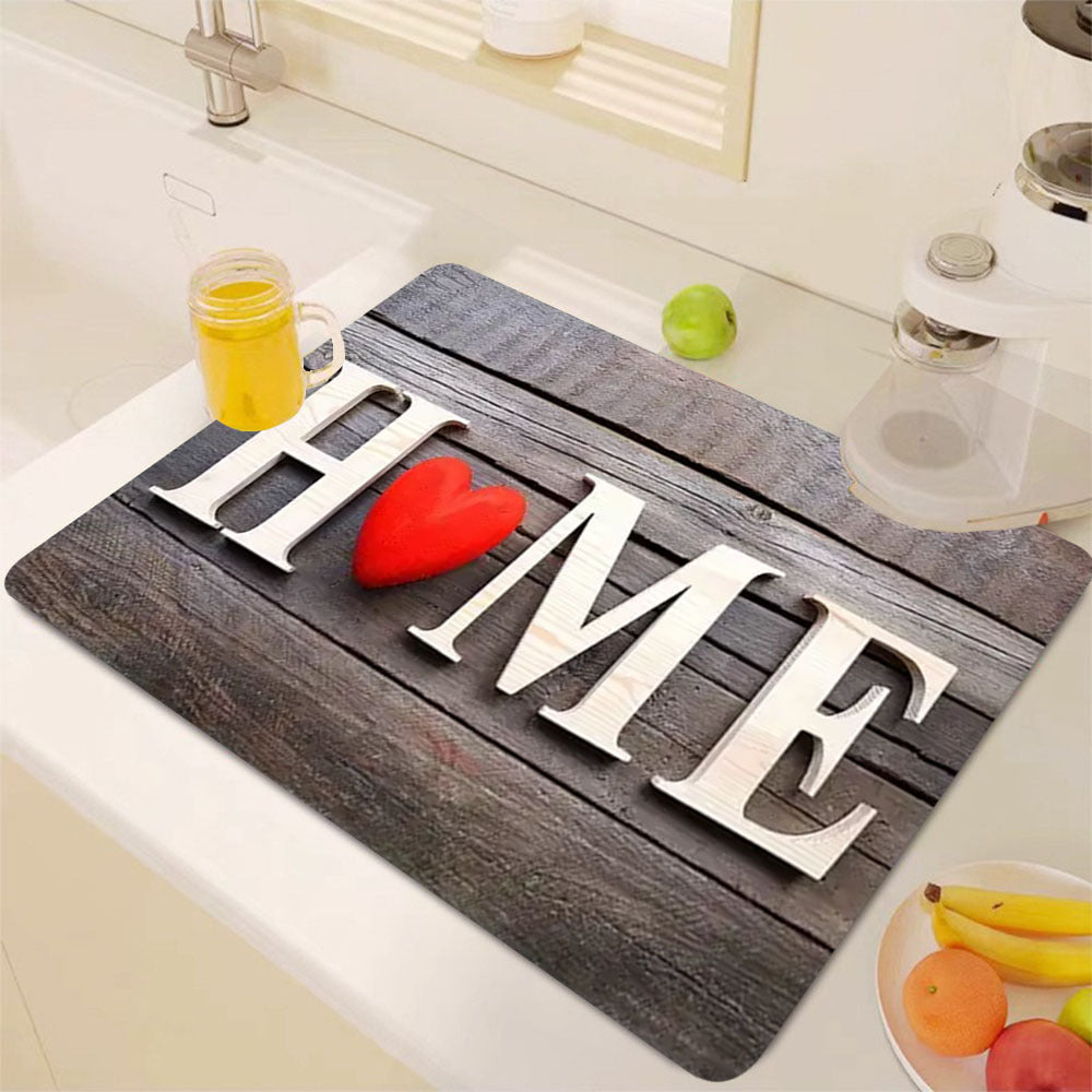 Rubber Dish Drying Mat Anti Slip Resistant Pad for Kitchen Countertop