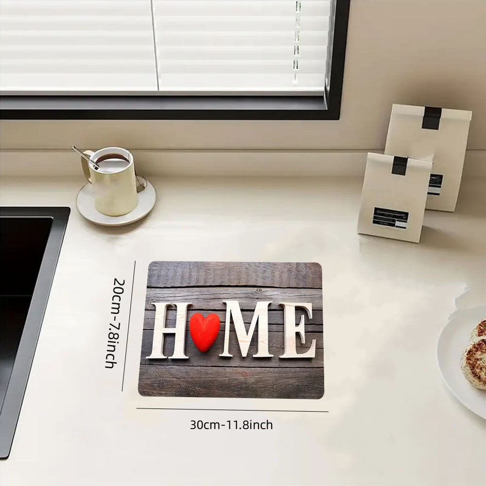 Rubber Dish Drying Mat Anti Slip Resistant Pad for Kitchen Countertop