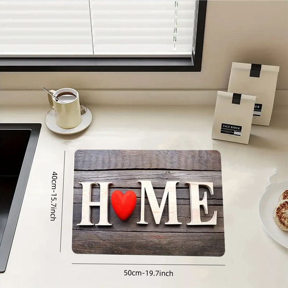 Rubber Dish Drying Mat Anti Slip Resistant Pad for Kitchen Countertop