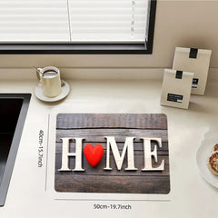Rubber Dish Drying Mat Anti Slip Resistant Pad for Kitchen Countertop