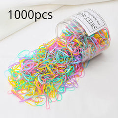 1000pcs Mini Colorful Hair Ties Hair Bands Set For Girls