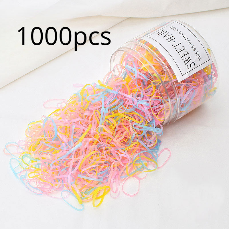 1000pcs Mini Colorful Hair Ties Hair Bands Set For Girls