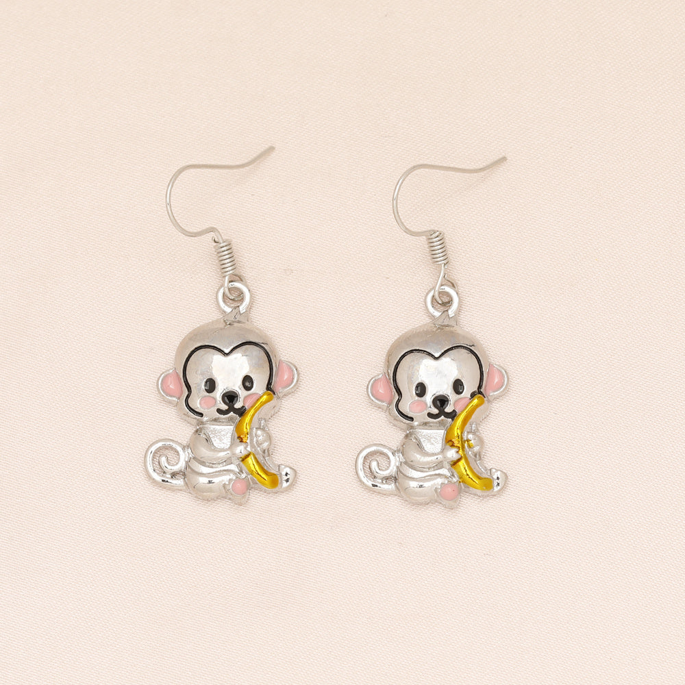 Monkey Hug Banana Earrings Women Girls Birthday Christmas
