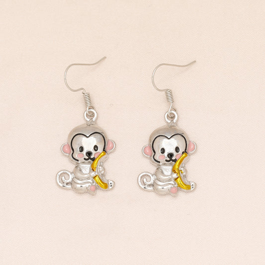 Monkey Hug Banana Earrings Women Girls Birthday Christmas