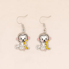 Monkey Hug Banana Earrings Women Girls Birthday Christmas