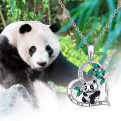 Cartoon Panda Heart Necklace for Girls - Birthday or Christmas Gift