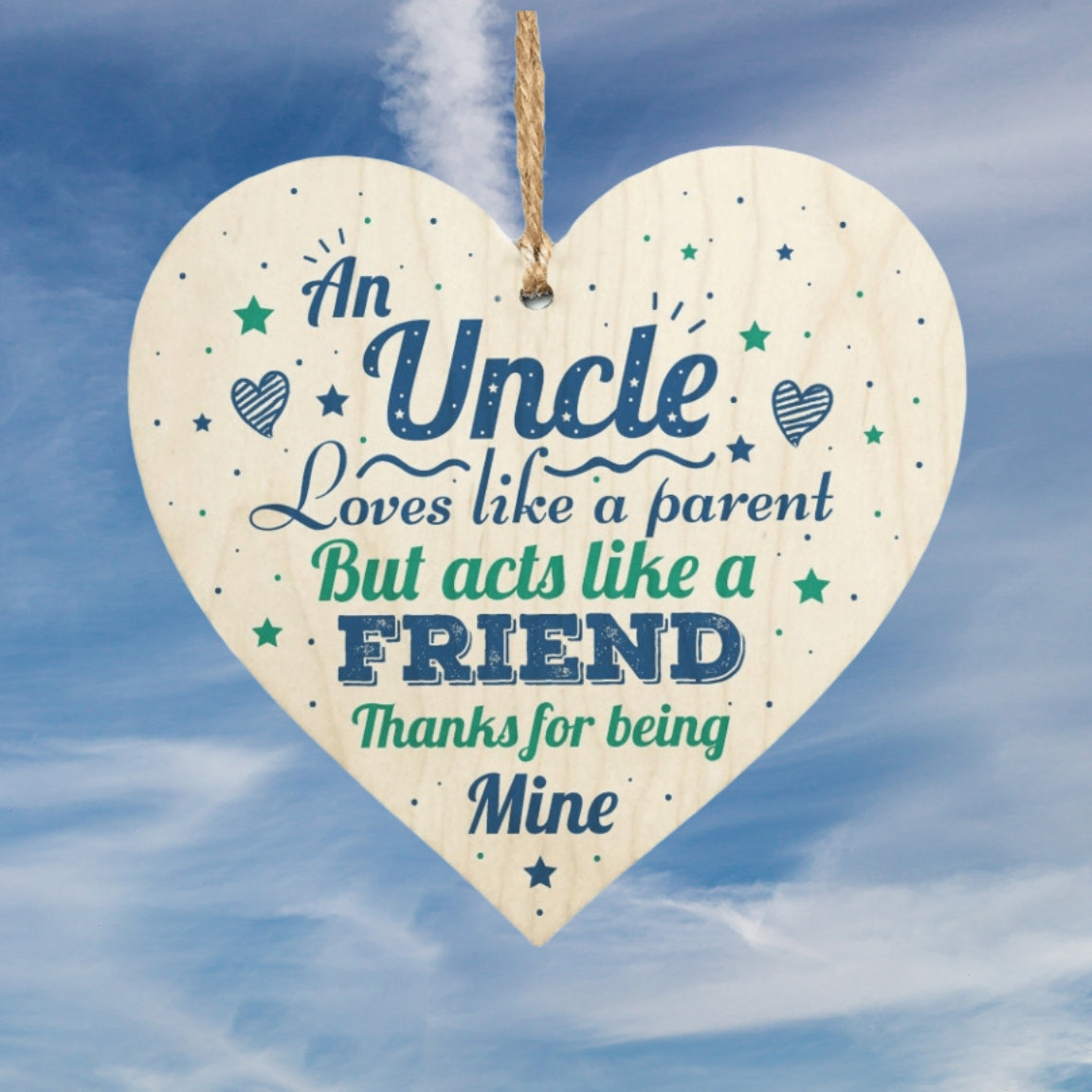 Uncle Wooden Heart Signature Birthday And Christmas Gift